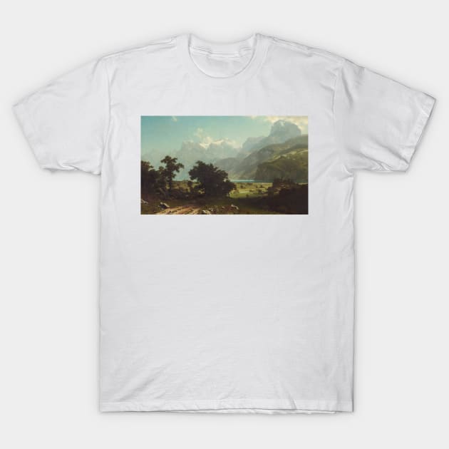 Lake Lucerne by Albert Bierstadt T-Shirt by Classic Art Stall